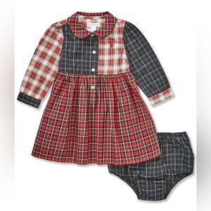 New Polo Ralph Lauren kids Plaid Cotton Poplin Shirtdress & Bloomers (infant)